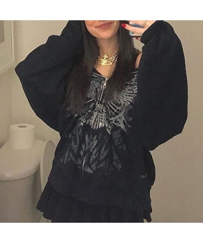 Women Pink Heart Print Zip Up Y2K Velvet Crop Hoodies Long Sleeve Kawaii Cropped Sweatshirts Cute Clothes X-black 1 $10.39 Ho...