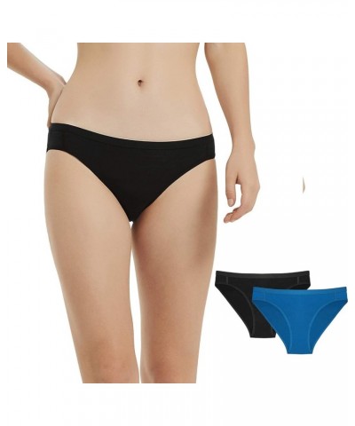 METARINO 2 Pack Women's Underwear Panties Soft Merino Wool Sports Active Briefs Black Blue $19.94 Lingerie