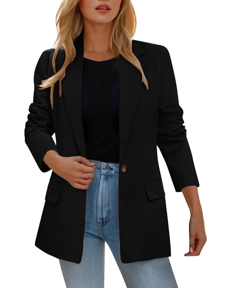 Blazer Jackets for Women，Casual Blazers Long Sleeve Open Front Work Jackets Blazer Summer Office Blazers Coats Z05black $12.5...