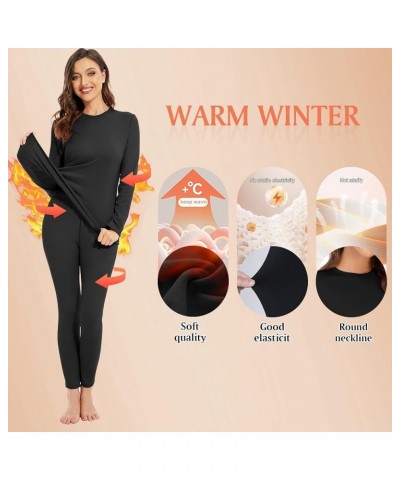 Thermal Underwear for Women Ultra Fleece Lined Base Layer Top Bottom Winter Clothes Pajama Set Long Johns Thick Heavyweight R...