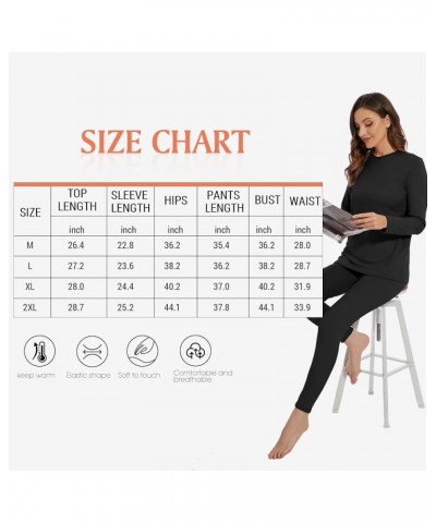 Thermal Underwear for Women Ultra Fleece Lined Base Layer Top Bottom Winter Clothes Pajama Set Long Johns Thick Heavyweight R...