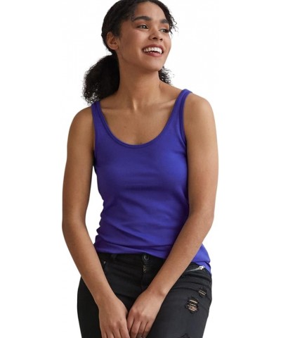 Women's Organic All-Cotton Luxe Tank Cobalt Blue $8.82 Tanks