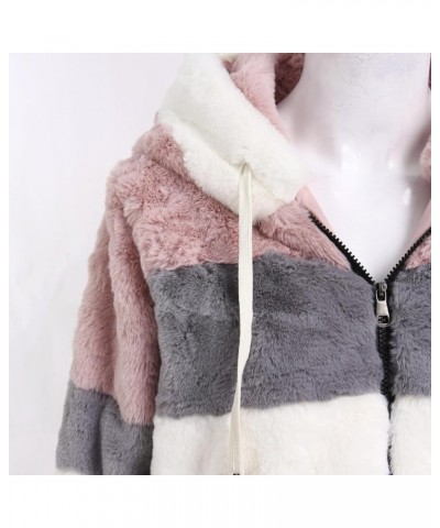 Winter Coats for Women Fuzzy Fleece Jacket Sherpa Jacket Faux Fur Coat Casual Warm Fall Winter Outerwear C-pink $17.09 Coats