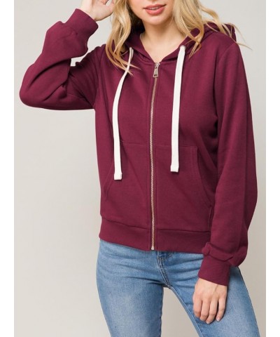 Women's Casual Hoodies Teen Girl Jacket Sweatshirts Zip Up Jackets Fall Outfits 2023 Y2K Winter Clothes Dark Burgundy $12.04 ...