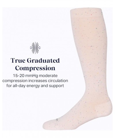 Recycled Cotton Knee High Socks - 15-20mmHg Graduated Compression Socks - Soft & Breathable Support Socks, Unisex Regular Mut...