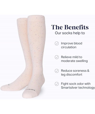 Recycled Cotton Knee High Socks - 15-20mmHg Graduated Compression Socks - Soft & Breathable Support Socks, Unisex Regular Mut...