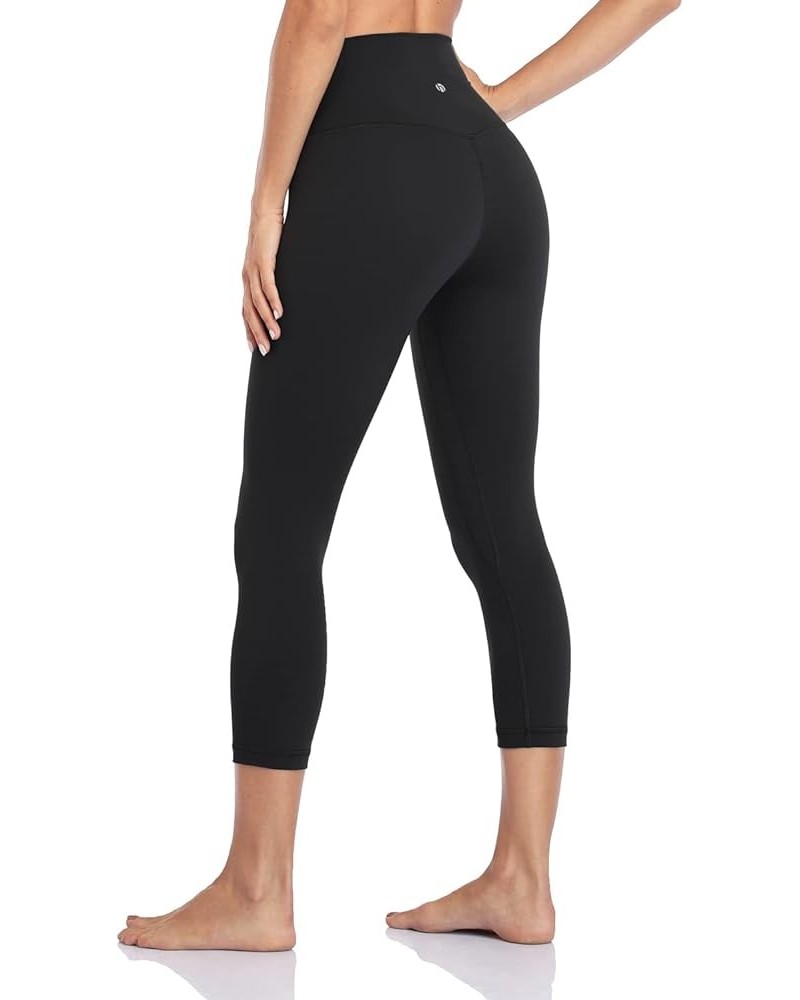 Essential High Waisted Yoga Capris Leggings, Tummy Control Workout Cropped Yoga Pants 19''/21'' Workout Pro 21'' Black $10.70...