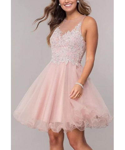 Short Tulle Prom Dress for Teens Homecoming Dresses Lace Applique Beading Evening Party Cocktail Gowns Sage Green $31.39 Dresses