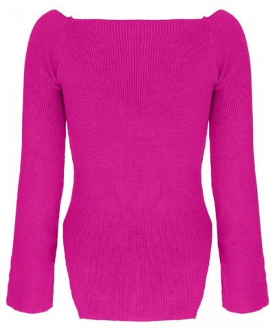 Womens Sweater Tops Sweetheart Neck Ribbed Bustier Corset Knit Long Sleeve Pullover Sweater Top Rose Red $14.62 Sweaters