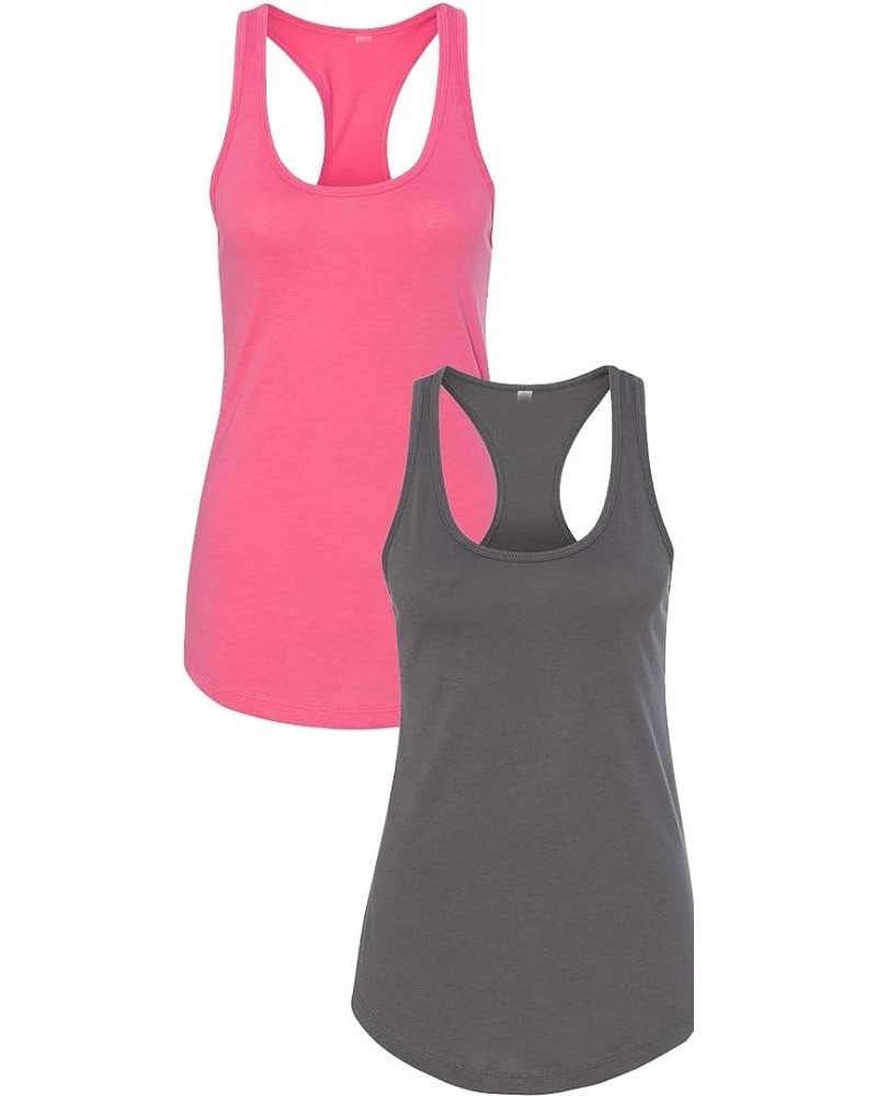 Women's Lightweight Racerback Tank (1) Hot Pink + (1) Dark Grey $10.25 Tanks