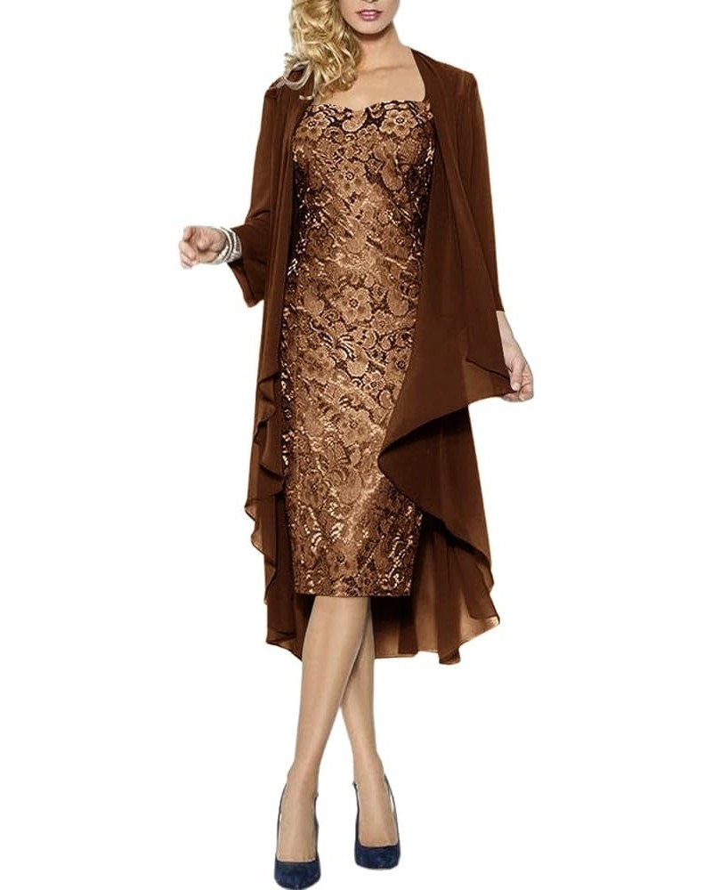 Mother of The Bride Dresses Lace Evening Formal Gowns Long Chiffon Jacket Wraps Women Maroon $39.10 Dresses