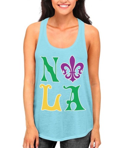 NOLA New Orleans Louisiana Women's Racerback Tank Top Light Blue $10.37 Tanks