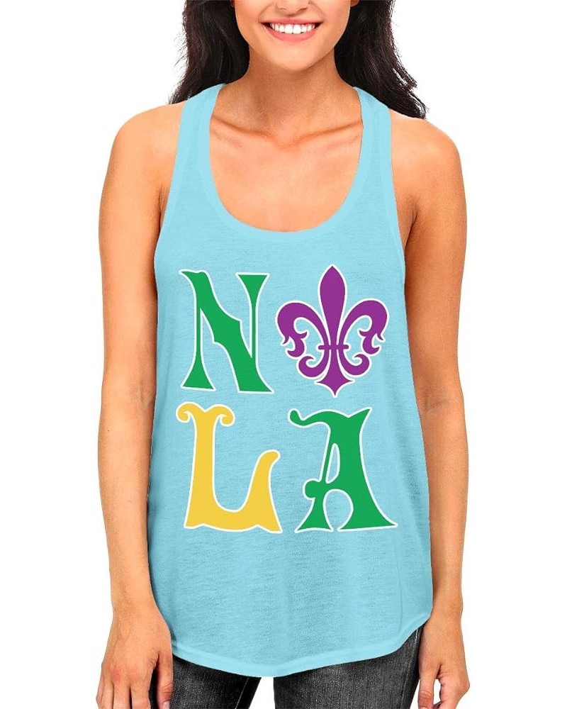 NOLA New Orleans Louisiana Women's Racerback Tank Top Light Blue $10.37 Tanks