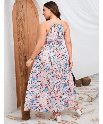 Sexy Maxi Dress Summer Dresses for Women Sleeveless Causal Plus Size Floor Length Long Sundresses Pink Lily $13.12 Dresses