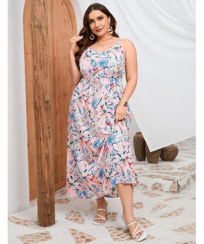 Sexy Maxi Dress Summer Dresses for Women Sleeveless Causal Plus Size Floor Length Long Sundresses Pink Lily $13.12 Dresses