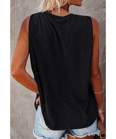 Womens Tank Tops Summer Casual Sleeveless Shirts Loose Fit V Neck Graphic Basic Workout T-Shirt Bnrh $14.57 Tanks