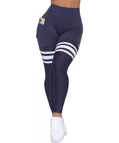 Perform Thigh High Leggings for Women with Pockets, Workout Running Yoga Leggings Twilight Blue $40.04 Activewear