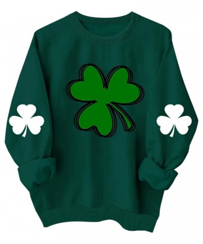 St Patricks Day Sweatshirt Women Irish Shamrock Love Heart Print Pullover Shirts Loose Trendy Sweatshirts G21 Green $10.60 Ac...