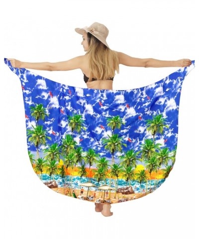 Women's Beachwear Pareos Vacation Summer Wraps Swimsuit Beach Cover Ups Skirt Bikinis Sarongs Bathing Suit Coverup Royal Blue...