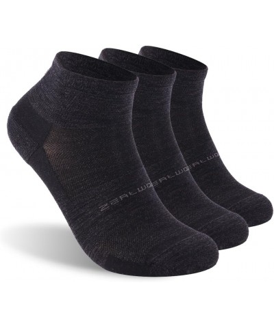 Athletic Running Socks, ZEALWOOD Unisex Merino Wool Anti-blister Cushion Hiking Socks,1/3 Pairs 3 Pairs-black-quarter $11.96 ...