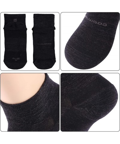 Athletic Running Socks, ZEALWOOD Unisex Merino Wool Anti-blister Cushion Hiking Socks,1/3 Pairs 3 Pairs-black-quarter $11.96 ...