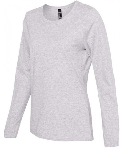 Womens Long Sleeve Scoopneck T-Shirt (S04LS) Light Steel $9.78 T-Shirts