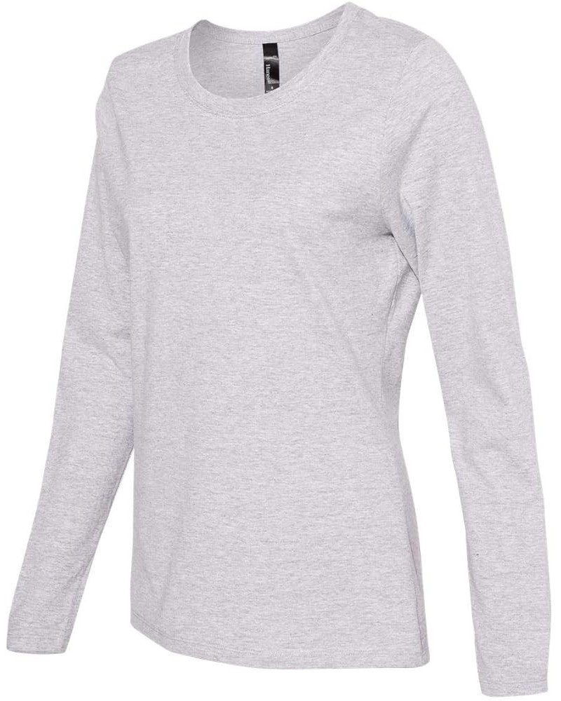 Womens Long Sleeve Scoopneck T-Shirt (S04LS) Light Steel $9.78 T-Shirts