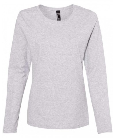 Womens Long Sleeve Scoopneck T-Shirt (S04LS) Light Steel $9.78 T-Shirts