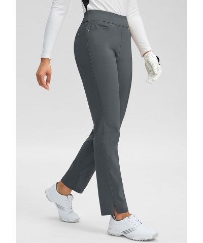 Women's Golf Pants with 3 Pockets High Waisted Tummy Control Stretch Pull-on Dress Pants Work Casual for Women Drak Grey $15....