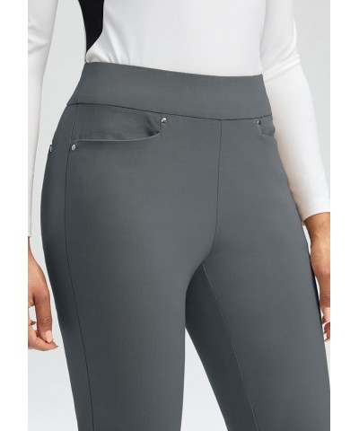 Women's Golf Pants with 3 Pockets High Waisted Tummy Control Stretch Pull-on Dress Pants Work Casual for Women Drak Grey $15....