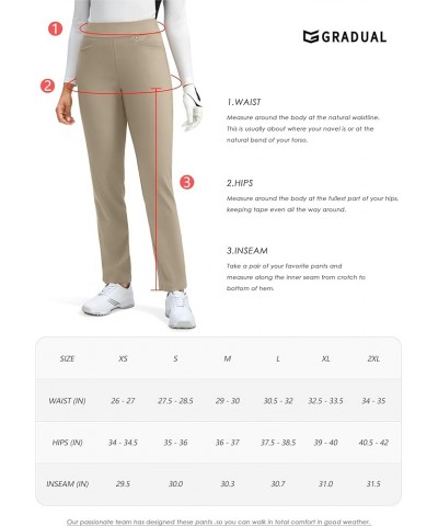 Women's Golf Pants with 3 Pockets High Waisted Tummy Control Stretch Pull-on Dress Pants Work Casual for Women Drak Grey $15....