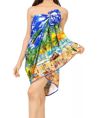 Women's Beachwear Pareos Vacation Summer Wraps Swimsuit Beach Cover Ups Skirt Bikinis Sarongs Bathing Suit Coverup Royal Blue...