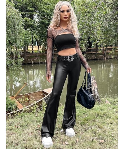 Women's Sheer Mesh Fishnet Shrug Crop Tops Off Shoulder Long Sleeve Cover Ups Without Cami Top Black $14.24 Sweaters