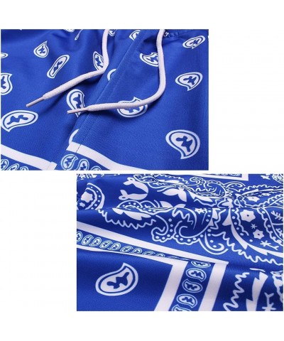 Blue Bandana Hoodie for Women Men Black Red Zipper Jacket Bandana Print Clothing Novelty T shirts Shorts Blue Pants $14.57 Ho...