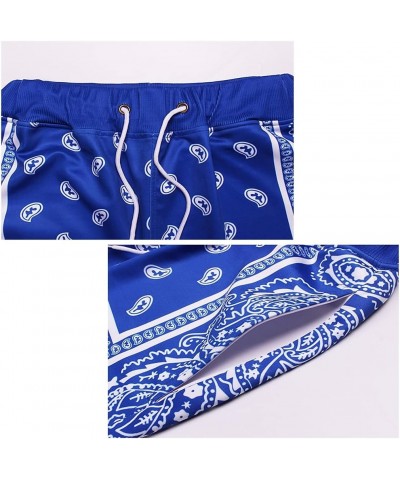 Blue Bandana Hoodie for Women Men Black Red Zipper Jacket Bandana Print Clothing Novelty T shirts Shorts Blue Pants $14.57 Ho...