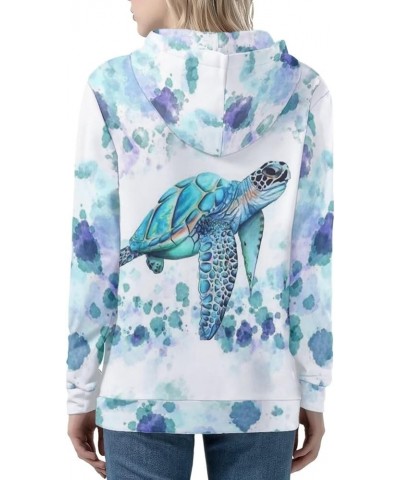 Zip Up Hoodie Women Oversize Hooded Sweatshirt, Causal Pullover Cardigan Drawstring Hoodies with Pockets Blue Turtle $19.06 H...