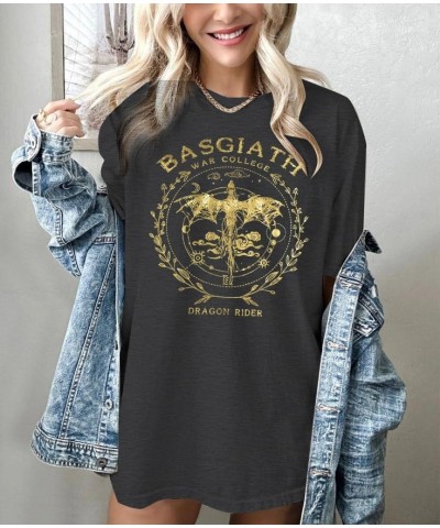 Fantasy Book T-Shirt Women Gragon Rider Shirts Graphic Tees Casual Short Sleeve Tops Grey $9.68 Tops