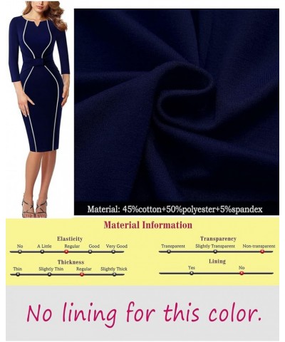 Womens Notch V Neck Bow Wear to Work Business Office Church Sheath Dress Navy and White Piping $19.36 Dresses