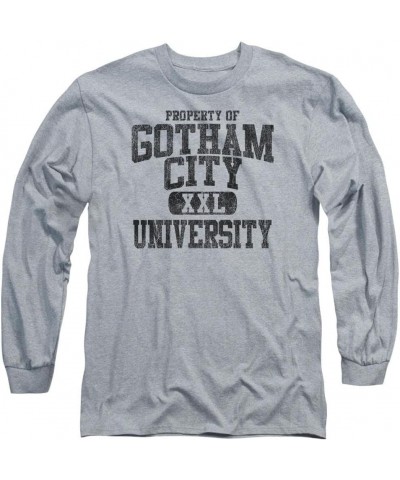 Batman Property of Gotham City University Adult Long Sleeve T-Shirt Gray $19.08 T-Shirts