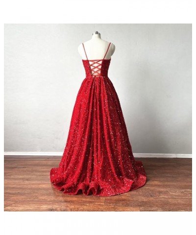 Spaghetti Straps Sequin Prom Dresses Long Ball Gown A Line Wedding Party Evening Gowns Peacock $48.88 Dresses