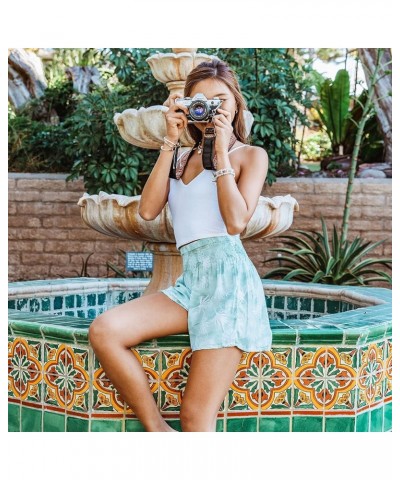 Flowy Beach High Elastic Waisted Boho Shorts Sage $17.76 Others