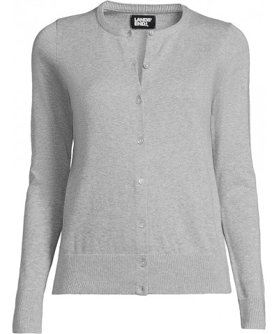 Women's Fine Gauge Cotton Cardigan Sweater Gray Heather $30.46 Sweaters