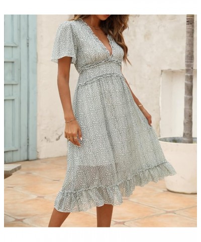 Boho One Shoulder Floral Printed Dress for Women Sleeveless Smocked Flowy Tiered Beach Party Maxi Dress Cred $8.54 Dresses