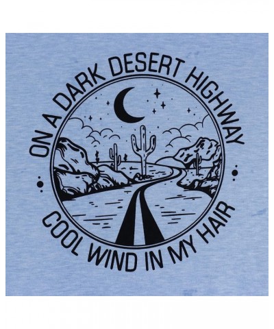 Women Adventure Shirt Desert Highway T-Shirt Music Lyrics Graphic Tee Casual Short Sleeve Summer Music Lover Tops Light Blue-...