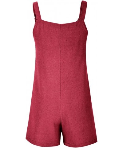 Womens Summer Short Jumpsuits Adjustable Strap Casual Rompers with Pockets Loose Fit Comfy Trendy Overalls 2023 20 Wine $8.04...