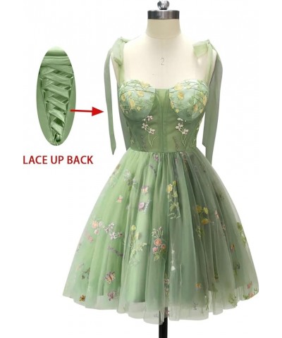 Tulle Homecoming Dresses for Teens Flower Embroidery Short Prom Dress Sweetheart Evening Gown Peacock $36.39 Dresses