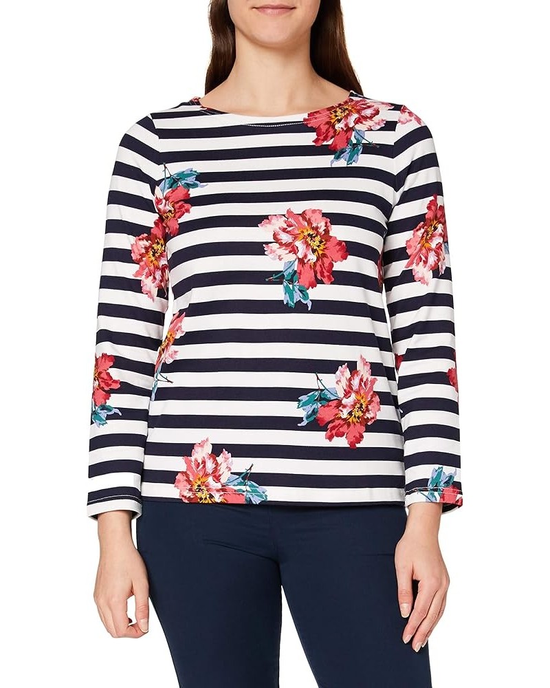 Women's Harbour Print Long Sleeve Jersey Top Creme Floral $25.72 T-Shirts