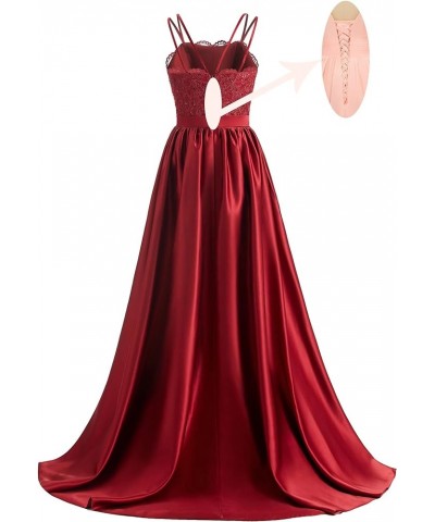 Spaghetti Straps Prom Dresses for Women Long Lace Appliques Formal Ball Gowns Evening Dresses with Pockets Rose Gold $45.09 D...