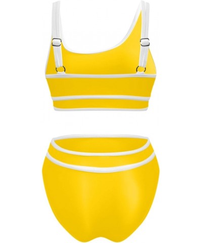 Womens Swimsuits High Waisted Bikini Set Tank Top Tankini Tops with Swim Bottoms Beach Resort Wear Yellow Bikini Sets $13.28 ...