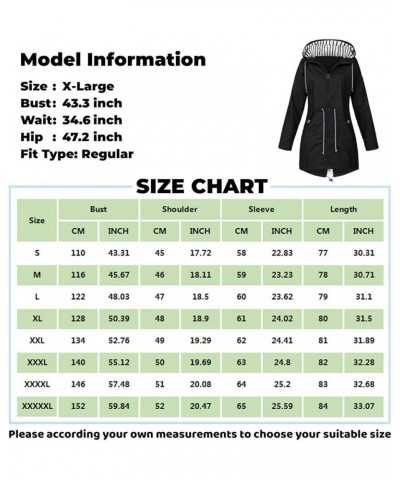 Women's Waterproof Rain Jacket,Fashion Casual Long Sleeve Zip Up Hoodies Lightweight Plus Size Raincoat With Pockets D-blue $...